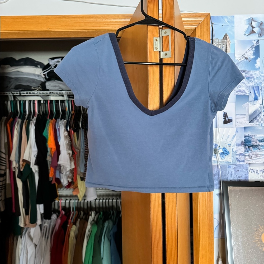 Blue crop top
